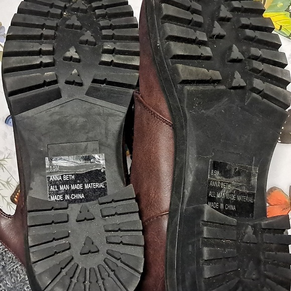 NWOT London Rag combat boot lace up bootie brown purple maroon - Picture 3 of 3